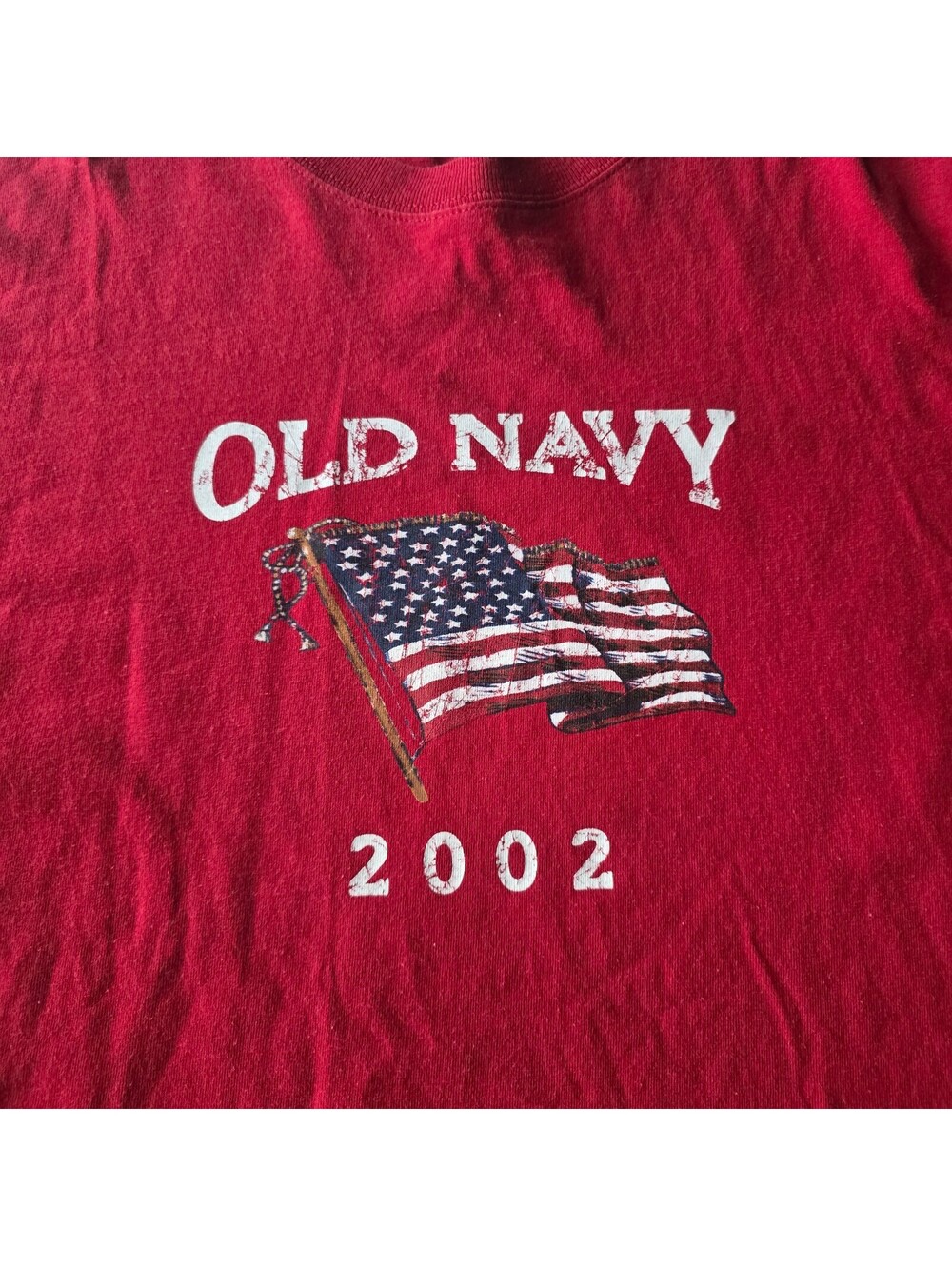 Vintage Y2K 2002 Old Navy American Flag Graphic T-Shirt Red Men's L USA